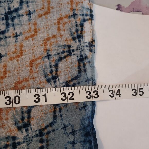 BCBGeneration Tunic Top Size Medium Flowy Chiffon Lined Sleeveless Ruffle V Neck - Picture 11 of 12